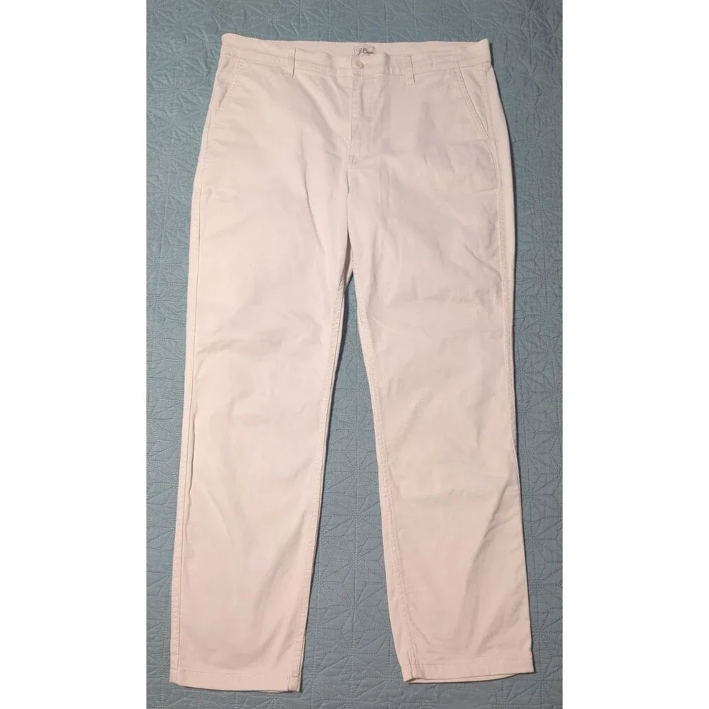 J.Crew Vintage Slim Straight Women's Flat Front Stretch Chinos Sz 30 High-Rise